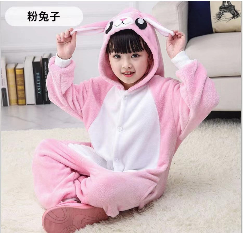 Foreign Trade New Flannel Cartoon Animal Onesie Pajamas Sullivan Couple Parent-Child Onesie Pajamas Homewear