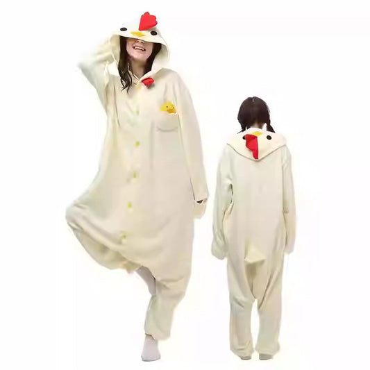 Cross-Border Cartoon One-Piece Pajamas for Men and Women, Fleece Brown Monkey, Brown Bear, Lion, Long-Tailed Monkey, Kung Fu Bear