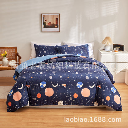 Cross-Border Foreign Trade Source US UK Size Amazon Printed Luminous Series Duvet Cover Pillowcase Bedding Three-Piece Set