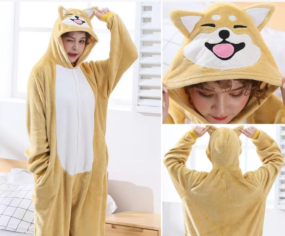 Foreign Trade New Flannel Cartoon Animal Onesie Pajamas Sullivan Couple Parent-Child Onesie Pajamas Homewear
