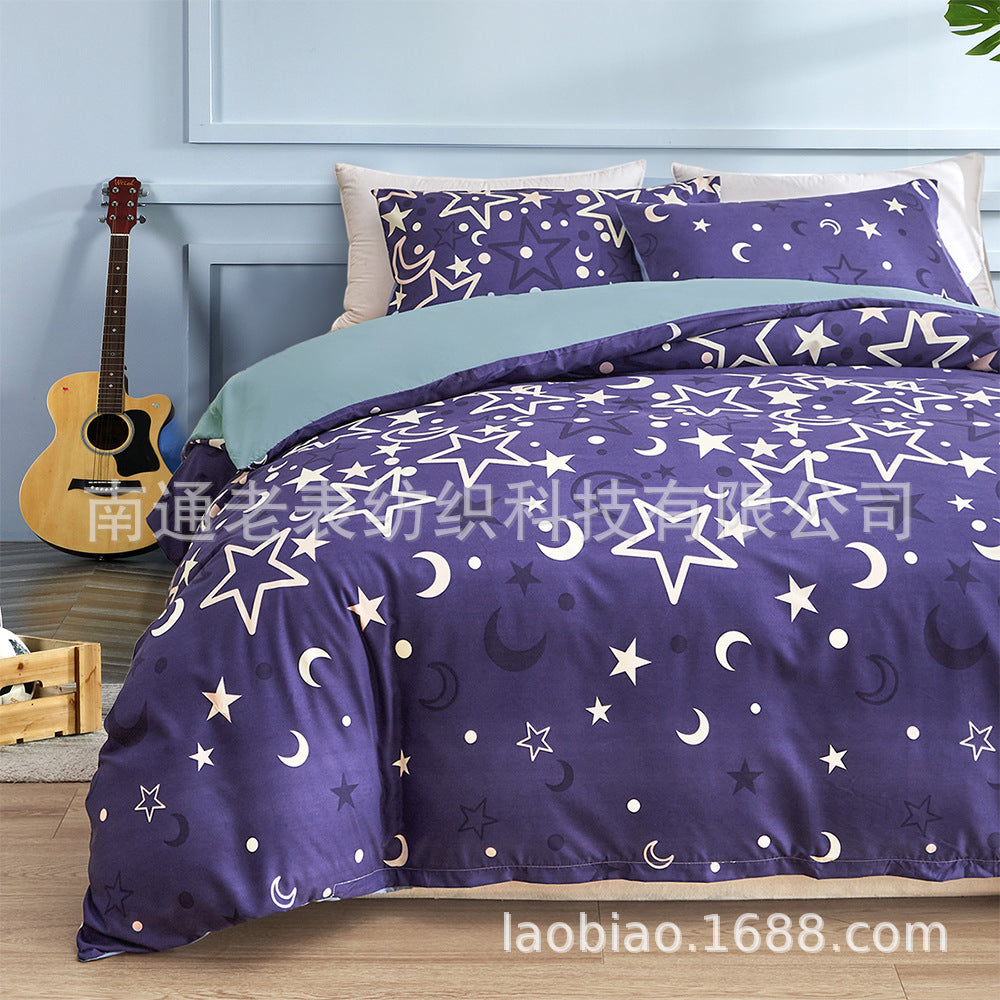 Cross-Border Foreign Trade Source US UK Size Amazon Printed Luminous Series Duvet Cover Pillowcase Bedding Three-Piece Set