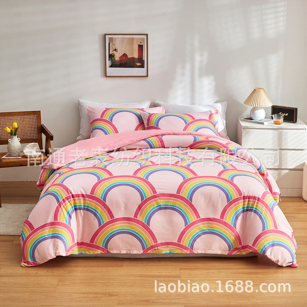 Cross-Border Foreign Trade Source US UK Size Amazon Printed Luminous Series Duvet Cover Pillowcase Bedding Three-Piece Set