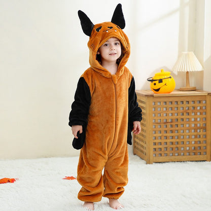 New Children's Jumpsuit Cross-Border Halloween Festival Outfit Christmas Jumpsuit Flannel Romper Performance Costume