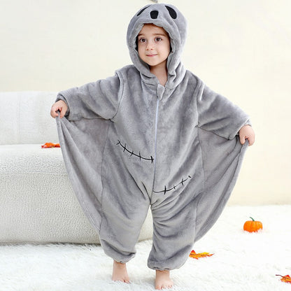 New Children's Jumpsuit Cross-Border Halloween Festival Outfit Christmas Jumpsuit Flannel Romper Performance Costume