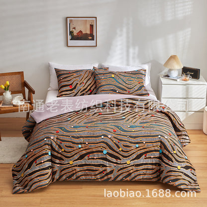 Cross-Border Foreign Trade Source US UK Size Amazon Printed Luminous Series Duvet Cover Pillowcase Bedding Three-Piece Set