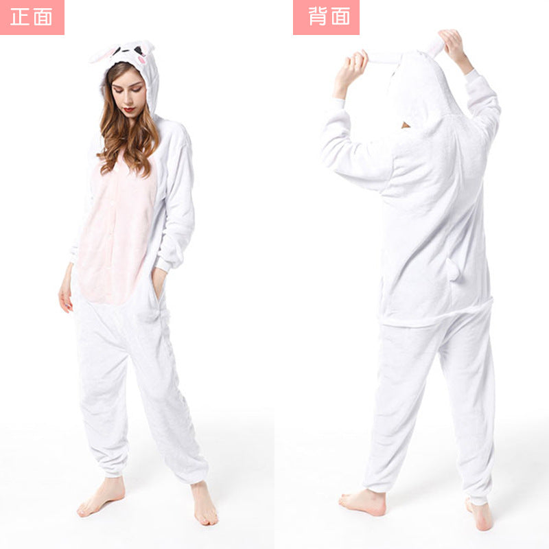 Foreign Trade New Flannel Cartoon Animal Onesie Pajamas Sullivan Couple Parent-Child Onesie Pajamas Homewear