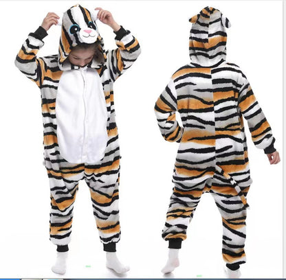 Foreign Trade New Flannel Cartoon Animal Onesie Pajamas Sullivan Couple Parent-Child Onesie Pajamas Homewear