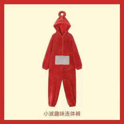 2024Internet Celebrity Hot-Selling Cartoon Teletubbies Pajamas Couple Winter Thickened Coral Fleece One-Piece Pajamas Homewear