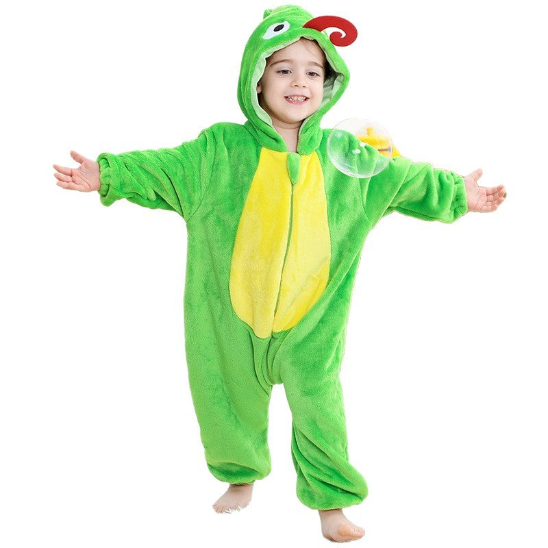 New Children's Jumpsuit Cross-Border Halloween Festival Outfit Christmas Jumpsuit Flannel Romper Performance Costume