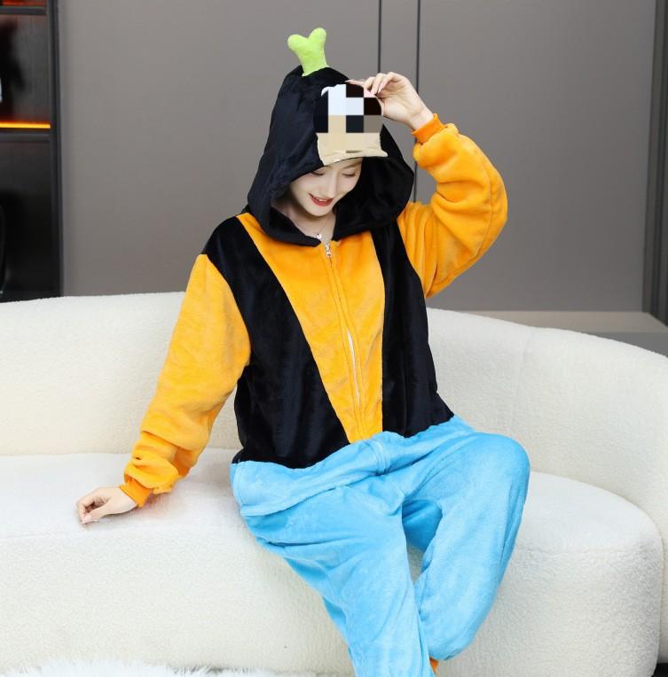 Manufacturer Wholesale Flannel Cartoon Animal Onesie Pajamas Goku Zipper Style Unisex Homewear Mixed Batch