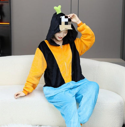 Manufacturer Wholesale Flannel Cartoon Animal Onesie Pajamas Goku Zipper Style Unisex Homewear Mixed Batch
