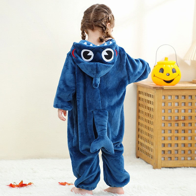 New Children's Jumpsuit Cross-Border Halloween Festival Outfit Christmas Jumpsuit Flannel Romper Performance Costume
