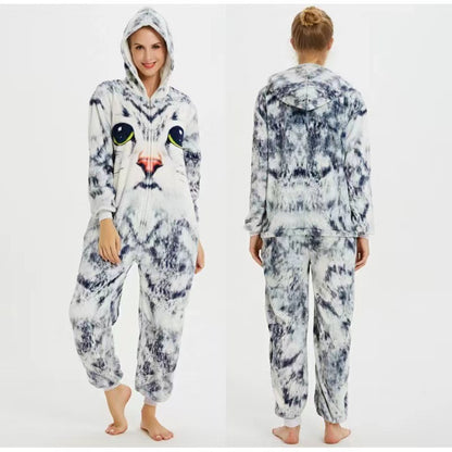 Foreign Trade New Flannel Cartoon Animal Onesie Pajamas Sullivan Couple Parent-Child Onesie Pajamas Homewear