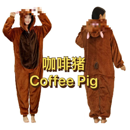 Manufacturer Wholesale Flannel Cartoon Animal Onesie Pajamas Goku Zipper Style Unisex Homewear Mixed Batch