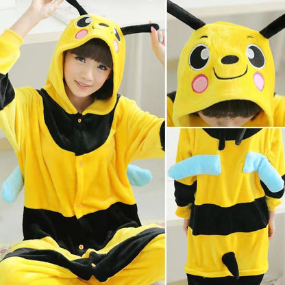 Foreign Trade New Flannel Cartoon Animal Onesie Pajamas Sullivan Couple Parent-Child Onesie Pajamas Homewear