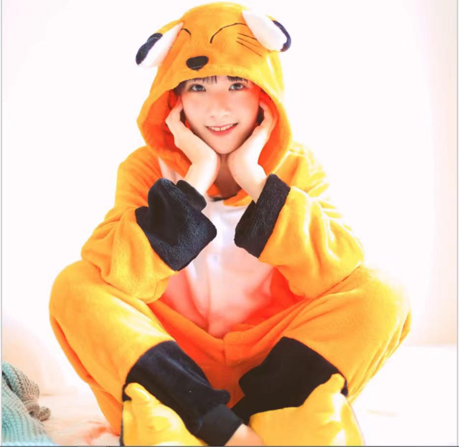Foreign Trade New Flannel Cartoon Animal Onesie Pajamas Sullivan Couple Parent-Child Onesie Pajamas Homewear