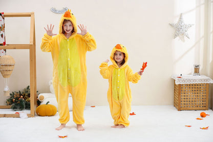 Big Yellow Duck New Flannel Onesie Big Kids Onesie Pajamas Cross-Border Flannel Animal Pajamas Performance Costume