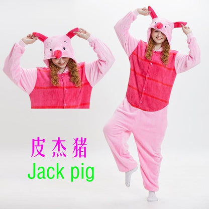 Foreign Trade New Flannel Cartoon Animal Onesie Pajamas Sullivan Couple Parent-Child Onesie Pajamas Homewear