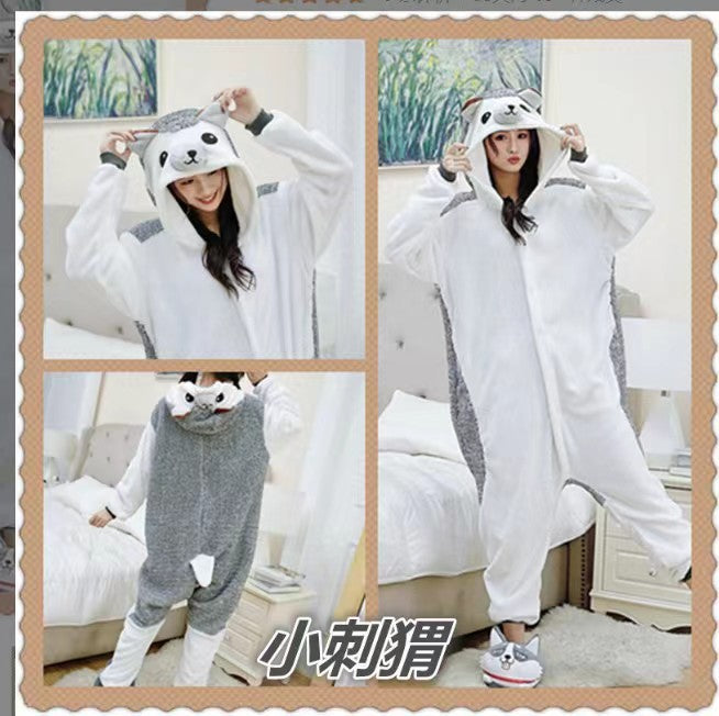 Foreign Trade New Flannel Cartoon Animal Onesie Pajamas Sullivan Couple Parent-Child Onesie Pajamas Homewear