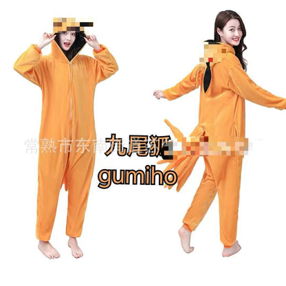 Manufacturer Wholesale Flannel Cartoon Animal Onesie Pajamas Goku Zipper Style Unisex Homewear Mixed Batch