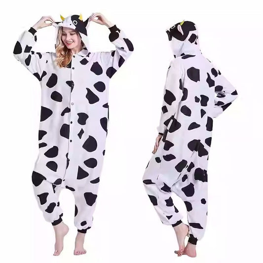 Cross-Border Cartoon One-Piece Pajamas for Men and Women, Fleece Brown Monkey, Brown Bear, Lion, Long-Tailed Monkey, Kung Fu Bear