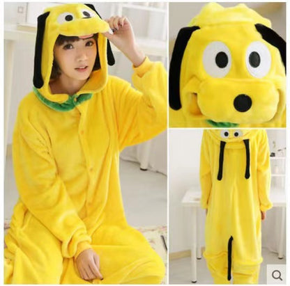 Foreign Trade New Flannel Cartoon Animal Onesie Pajamas Sullivan Couple Parent-Child Onesie Pajamas Homewear