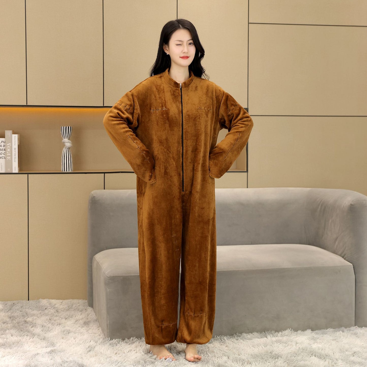 Manufacturer Wholesale Flannel Cartoon Animal Onesie Pajamas Goku Zipper Style Unisex Homewear Mixed Batch