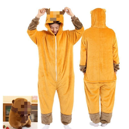 Manufacturer Wholesale Flannel Cartoon Animal Onesie Pajamas Goku Zipper Style Unisex Homewear Mixed Batch