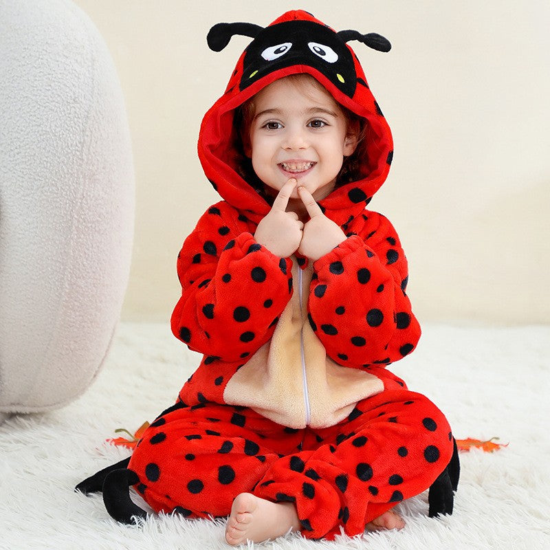New Children's Jumpsuit Cross-Border Halloween Festival Outfit Christmas Jumpsuit Flannel Romper Performance Costume