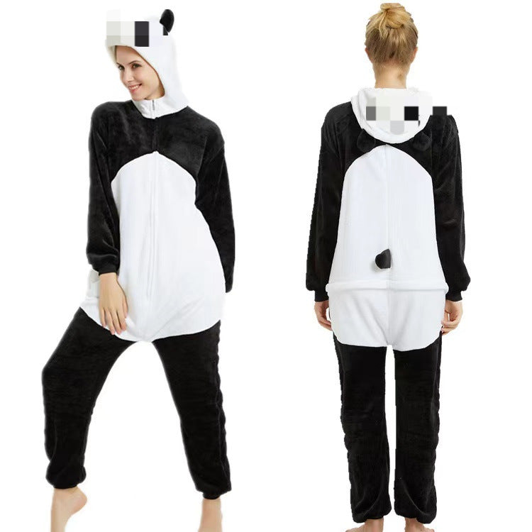 Foreign Trade New Flannel Cartoon Animal Onesie Pajamas Sullivan Couple Parent-Child Onesie Pajamas Homewear
