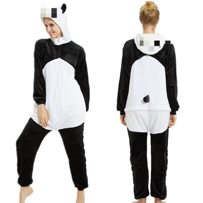 Foreign Trade New Flannel Cartoon Animal Onesie Pajamas Sullivan Couple Parent-Child Onesie Pajamas Homewear
