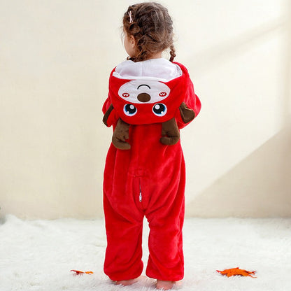 New Children's Jumpsuit Cross-Border Halloween Festival Outfit Christmas Jumpsuit Flannel Romper Performance Costume