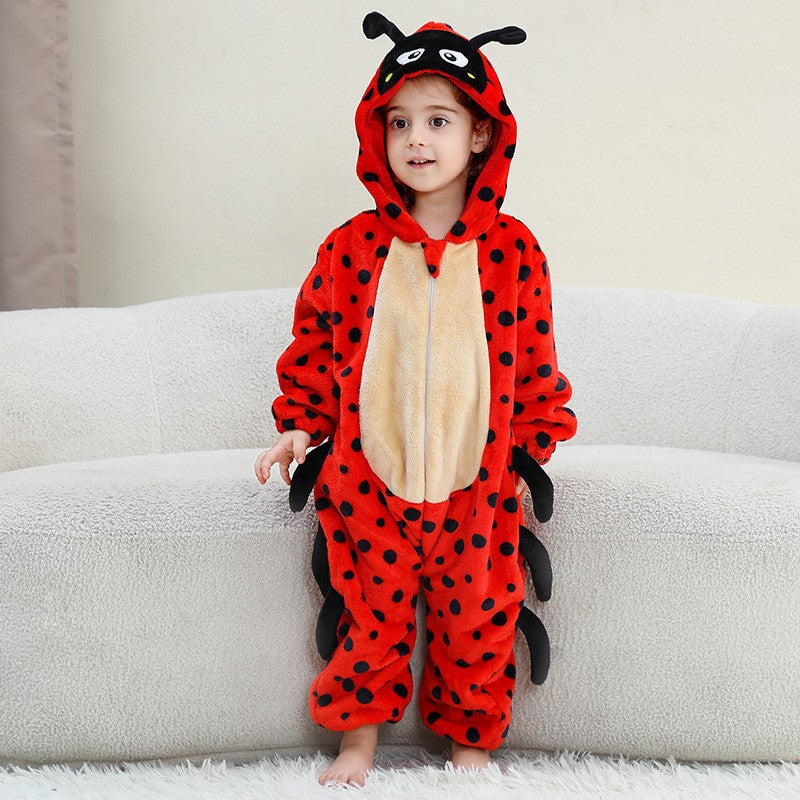 New Children's Jumpsuit Cross-Border Halloween Festival Outfit Christmas Jumpsuit Flannel Romper Performance Costume