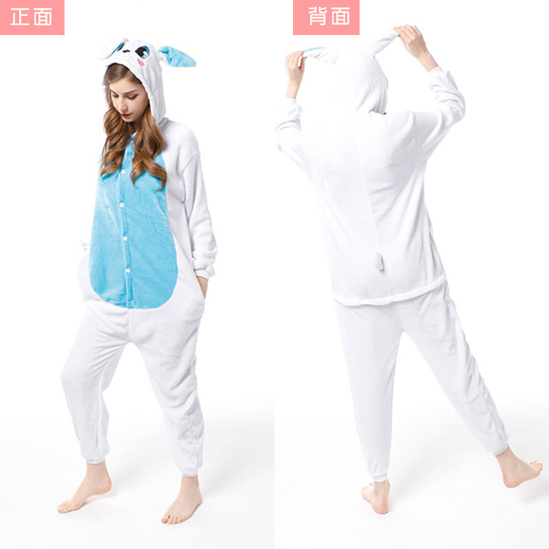 Foreign Trade New Flannel Cartoon Animal Onesie Pajamas Sullivan Couple Parent-Child Onesie Pajamas Homewear